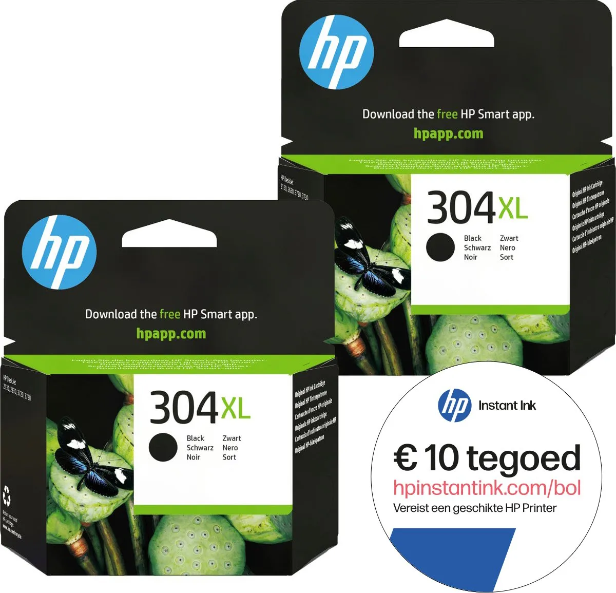 HP 304XL Inktcartridge - 2x Zwart - 480 pagina's