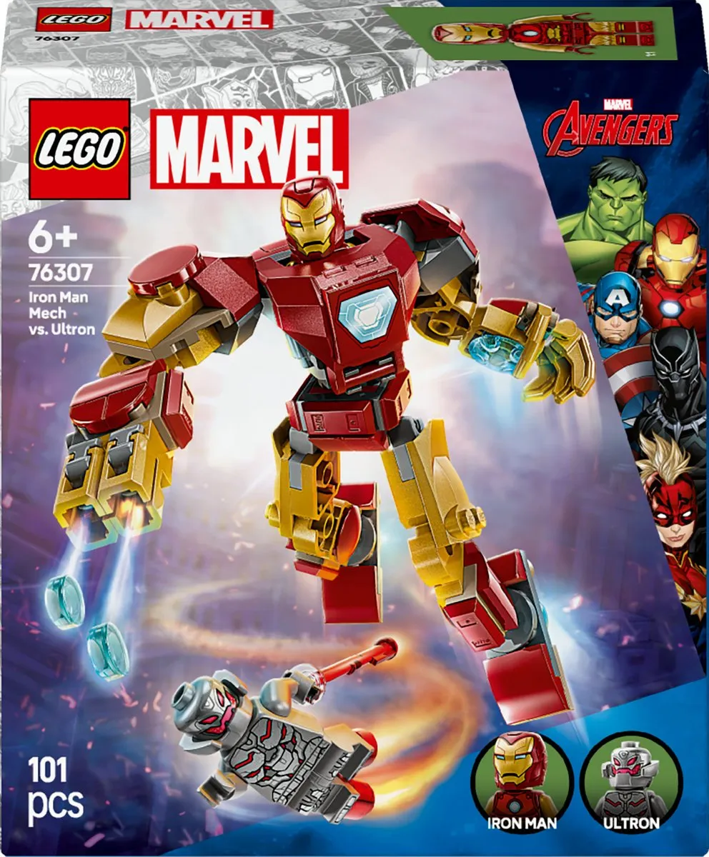 LEGO Marvel Iron Man Mecha vs. Ultron 76307 - 101 Stukken - Meerkleurig