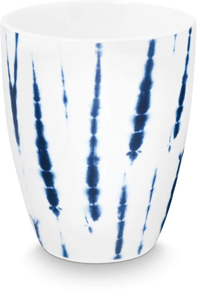 vtwonen Tie-Dye Ontbijtset 52.020.045 - Porselein - 3-delig - Blauw/Wit