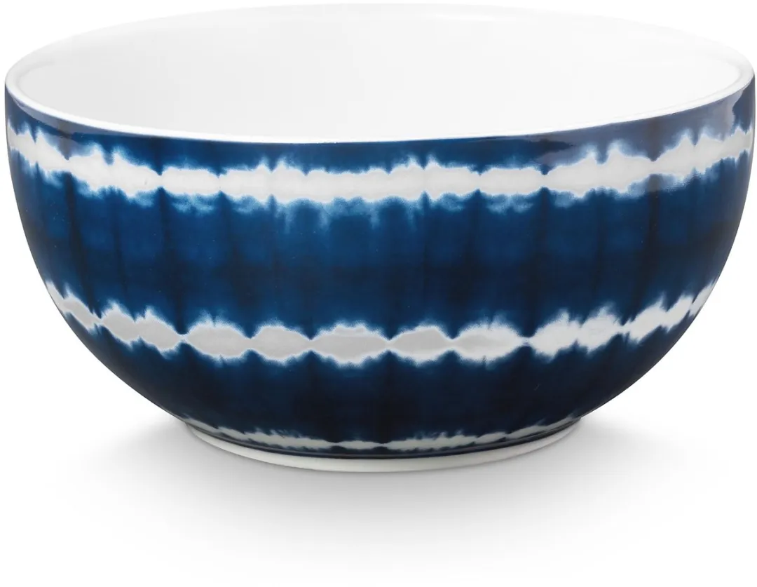 vtwonen Tie-Dye Ontbijtset 52.020.045 - Porselein - 3-delig - Blauw/Wit