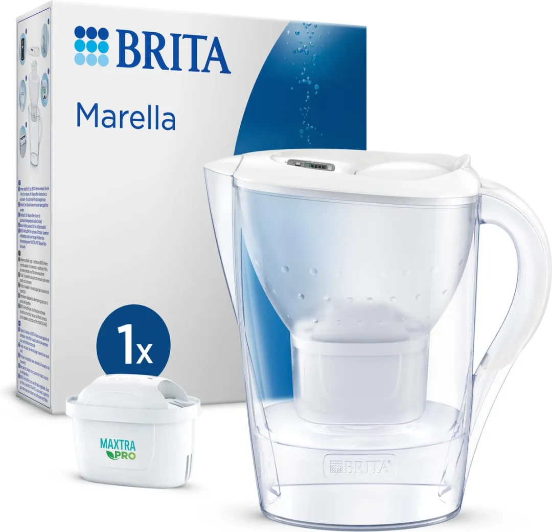 BRITA Marella XL Waterfilterkan 3,5L Wit - MAXTRA PRO PFAS/Chloor/Kalk