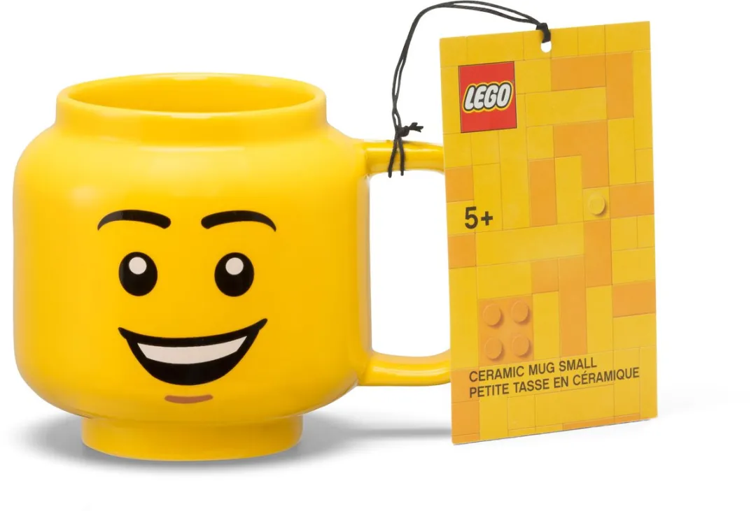 LEGO Keramische Mok Hoofd Happy Boy 255ml - Geel