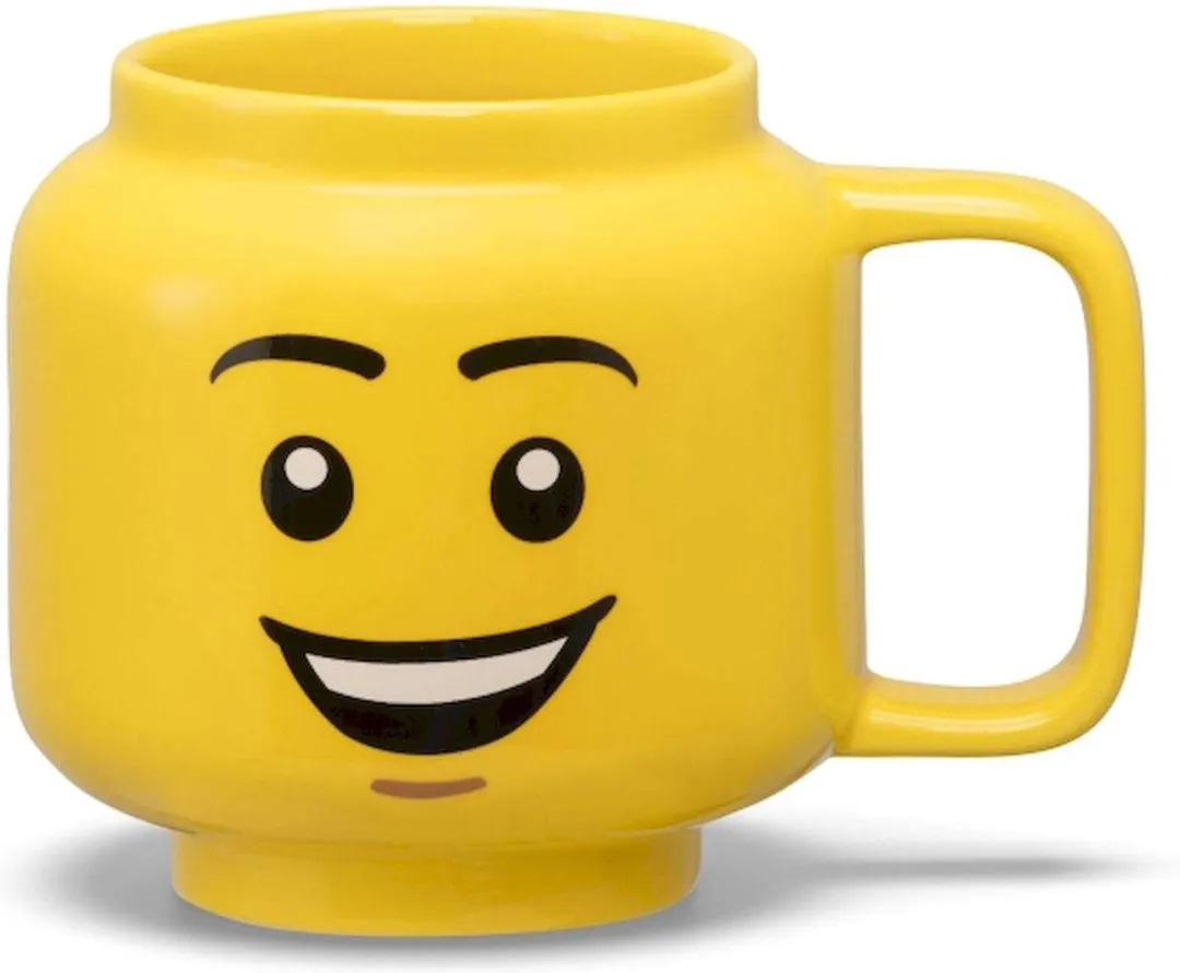 LEGO Keramische Mok Hoofd Happy Boy 255ml - Geel