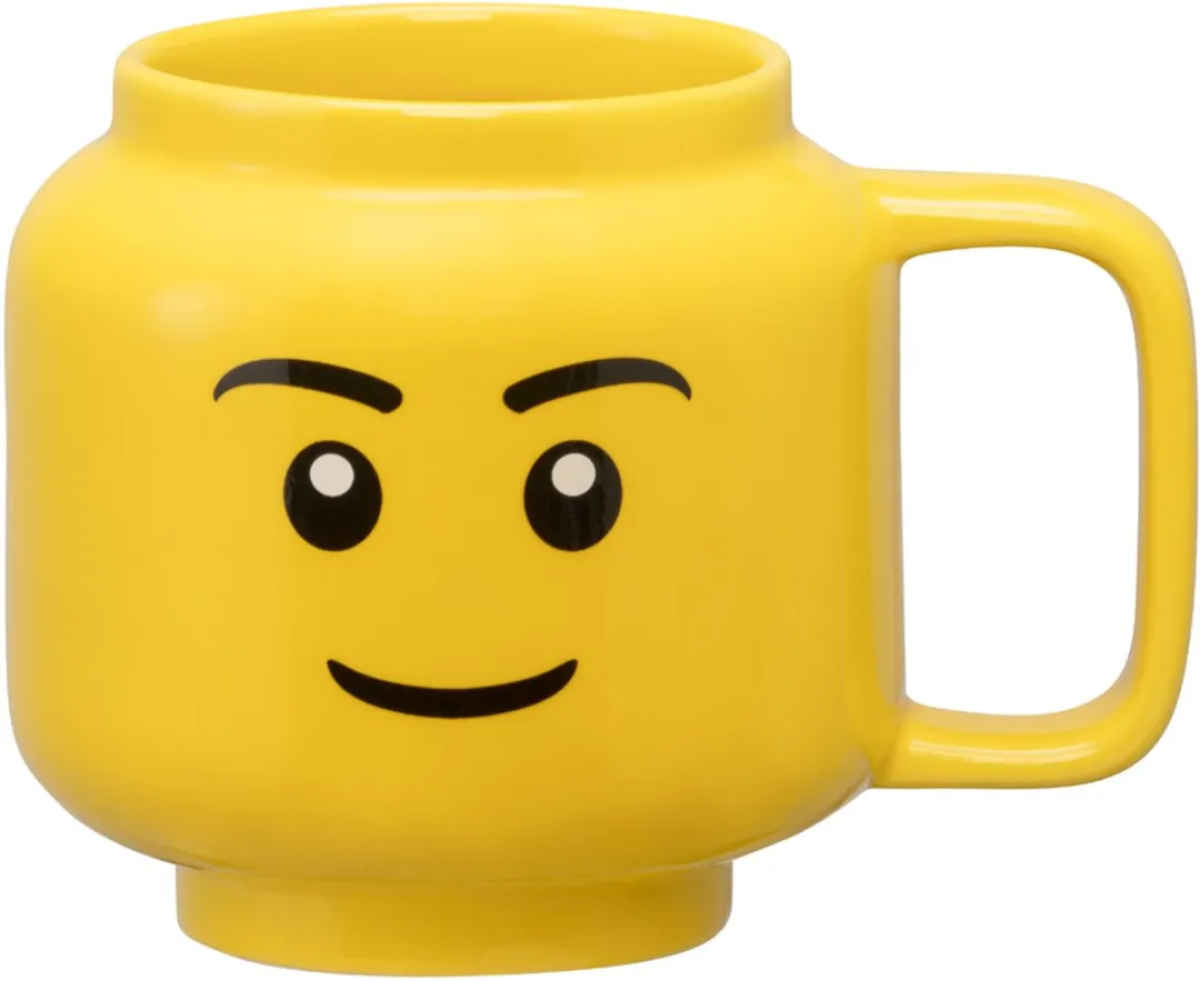 LEGO Keramische Mok Hoofd Happy Boy 255ml - Geel