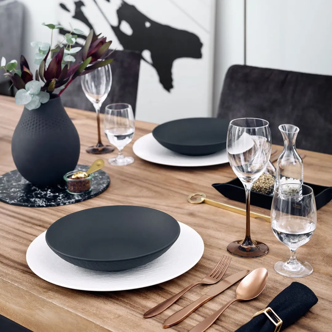 Villeroy & Boch Manufacture Rock Schaal 24cm - Grijs/Zwart