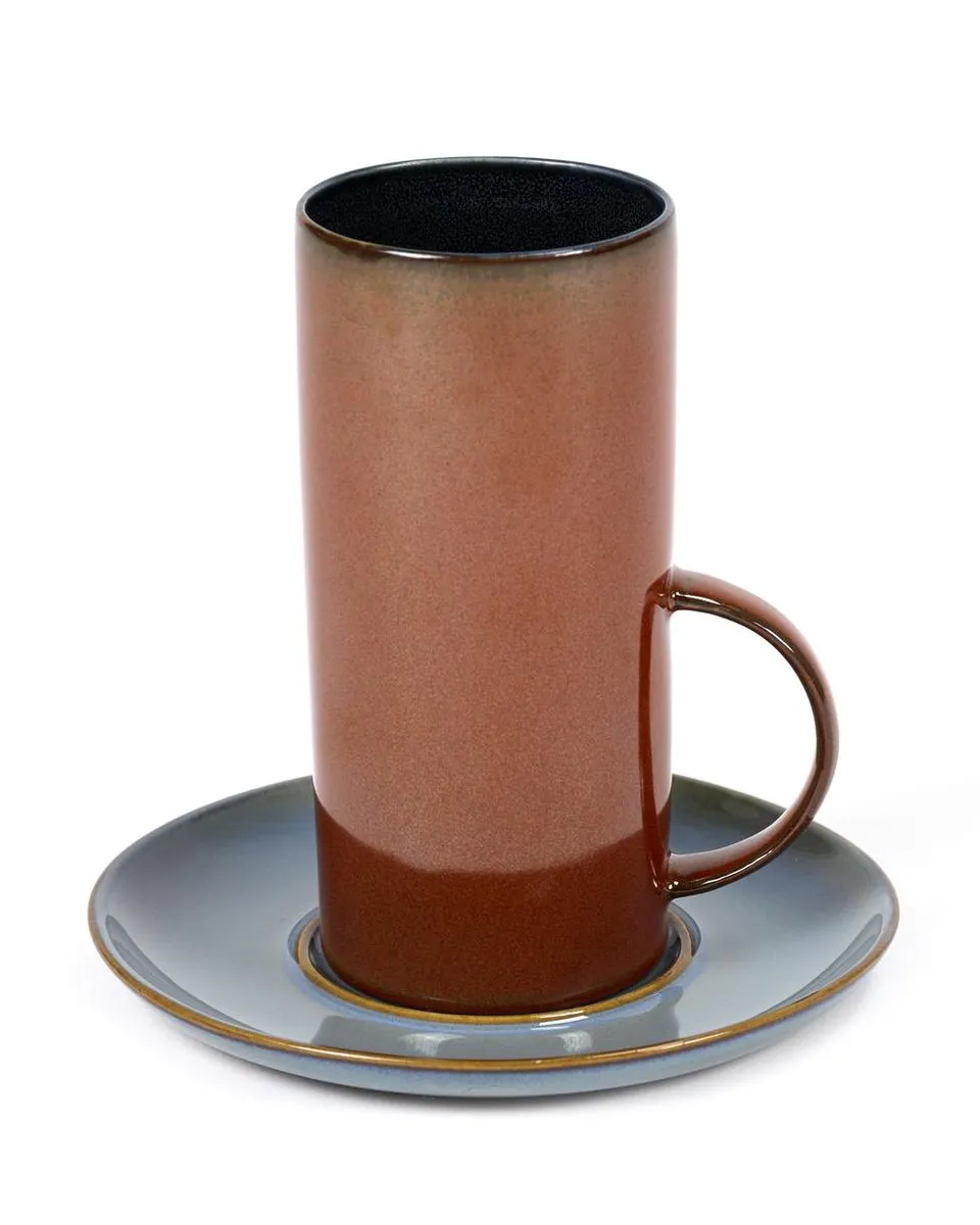 Serax Terres de Rêves Theekop Ø6xH13cm - Dark Blue/Rust