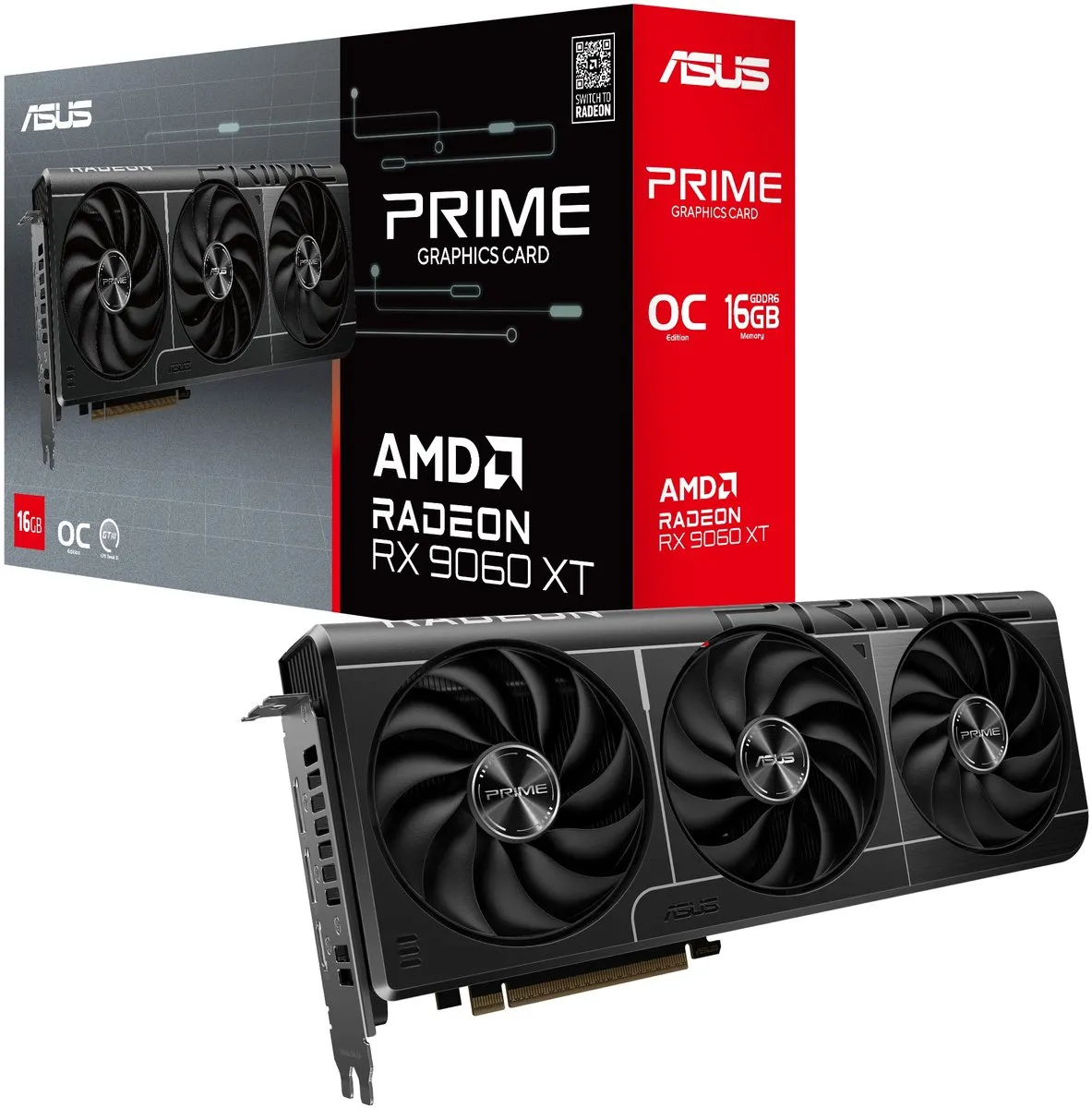 ASUS Prime Radeon RX 9060 XT OC Videokaart 16GB - Zwart