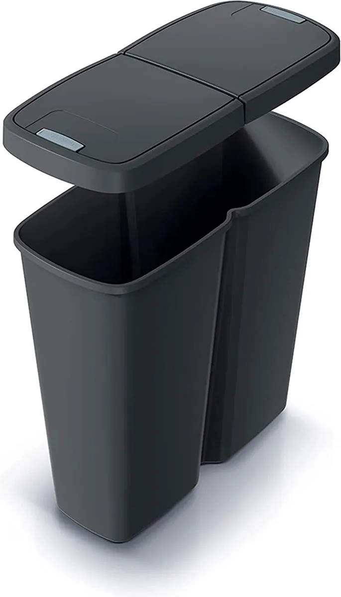 Prosperplast Keden Compacta Q DUO Prullenbak 50L - Zwart
