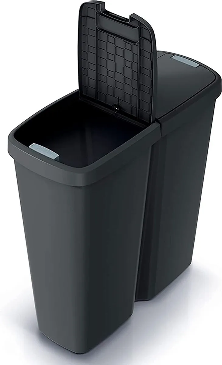 Prosperplast Keden Compacta Q DUO Prullenbak 50L - Zwart