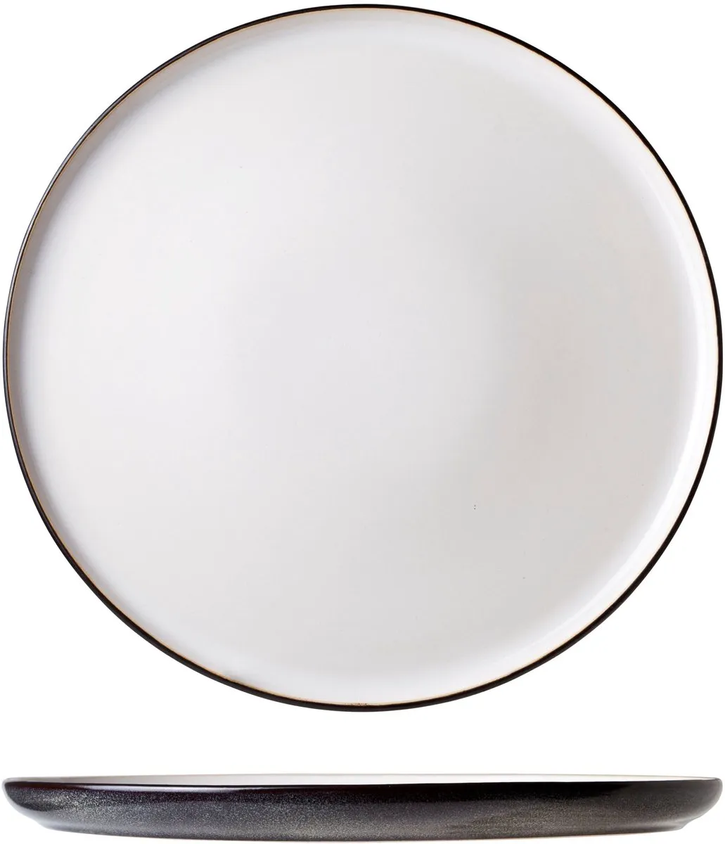 Cosy&Trendy Dinerborden Ciel - 4 Stuks - Ø27cm - Wit/Zwart