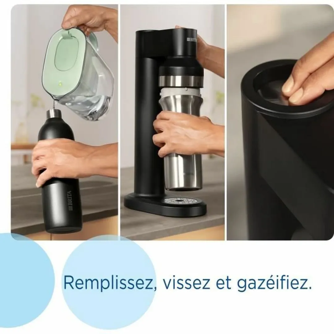 BRITA SodaTRIO RVS Fles 0,65L - Zwart