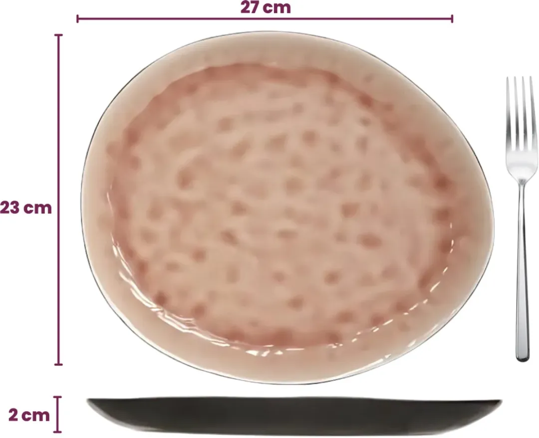 Cosy&Trendy Laguna Dinerborden - 4 Stuks 27x23cm - Roze