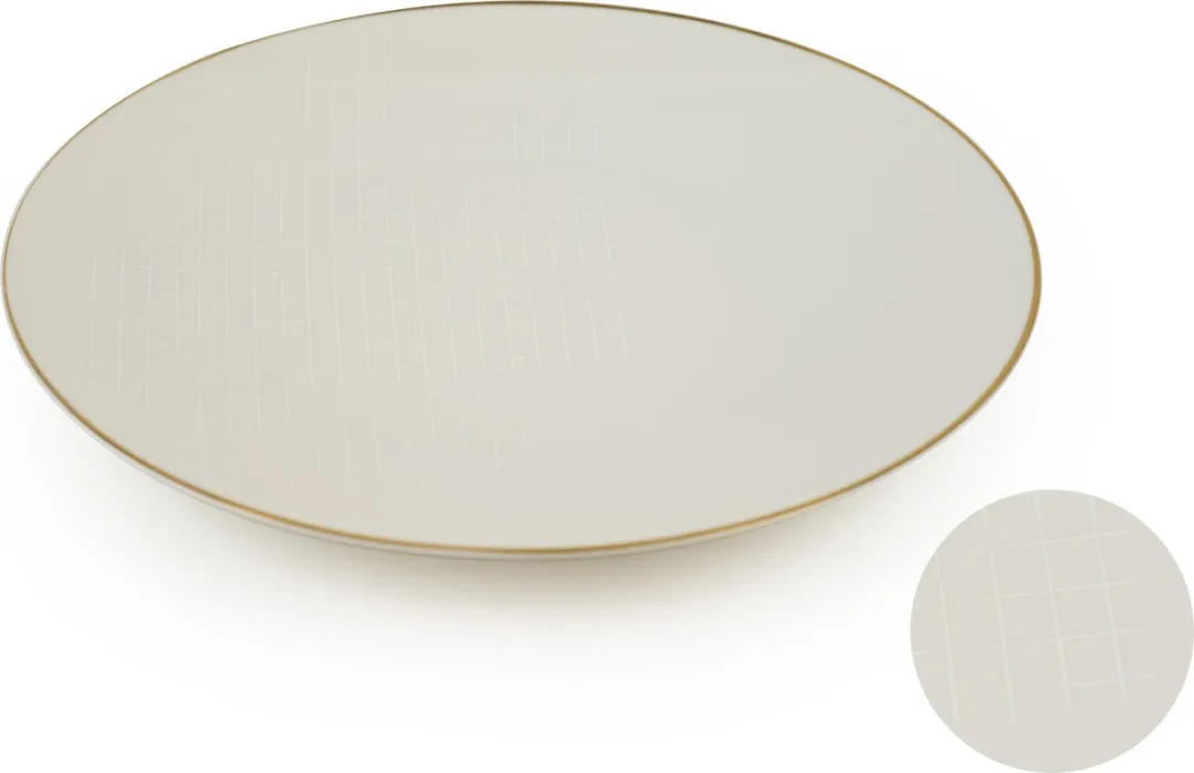 Cosy&Trendy Alina Dinerbord 27cm - 6 Stuks - Wit/Goud