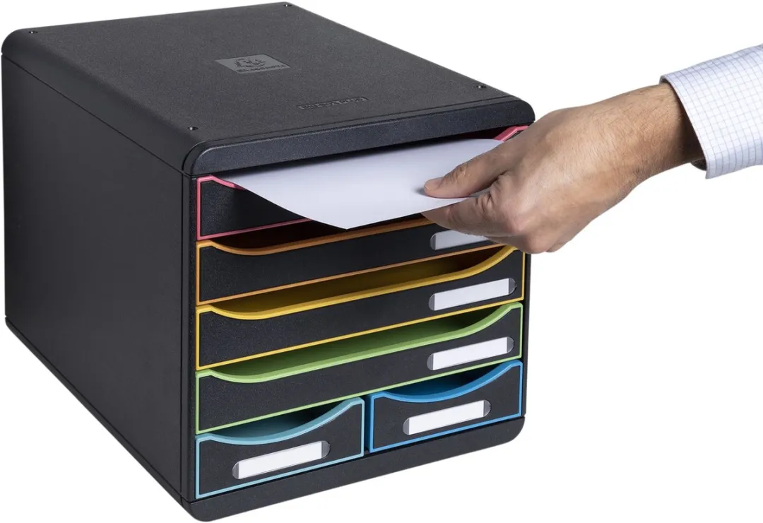 Exacompta Ladenblok Big Box Maxi 6 Vakken - 312914D - Zwart/Harlekijn