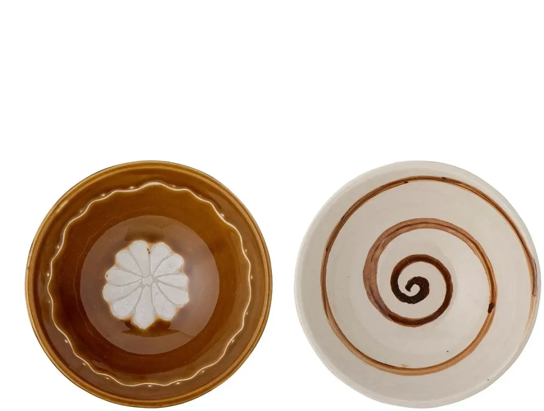 Bloomingville Heikki Aardewerk Schalen - 2 Stuks - 12x4,5x12cm