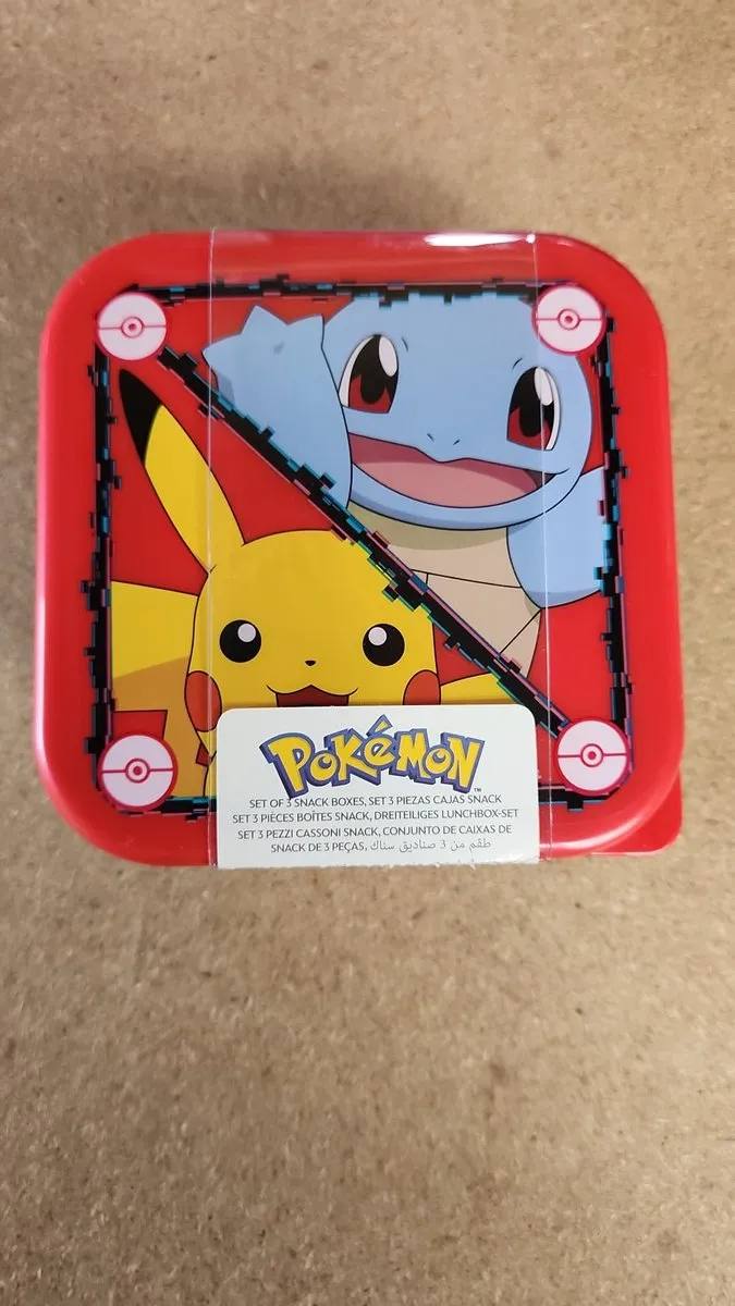 Pokémon Snackbakje - 3 Stuks - Blauw/Rood