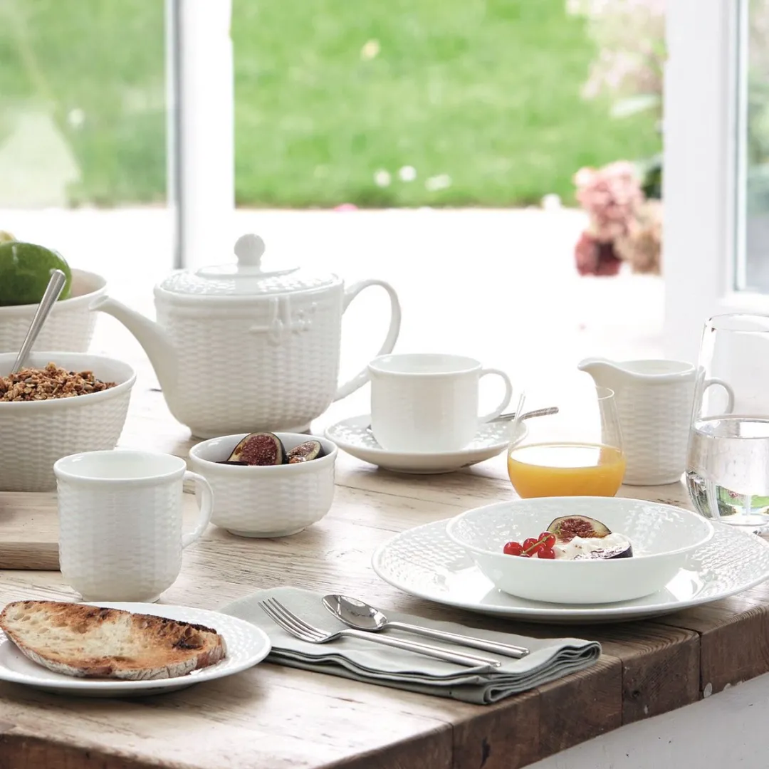 Wedgwood Nantucket Theeschotel - Wit Bone China 15cm