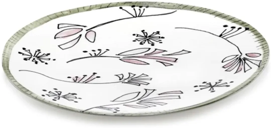 Serax Marni Midnight Flowers Fiore Rosa Bord - 28cm - Roze/Zwart