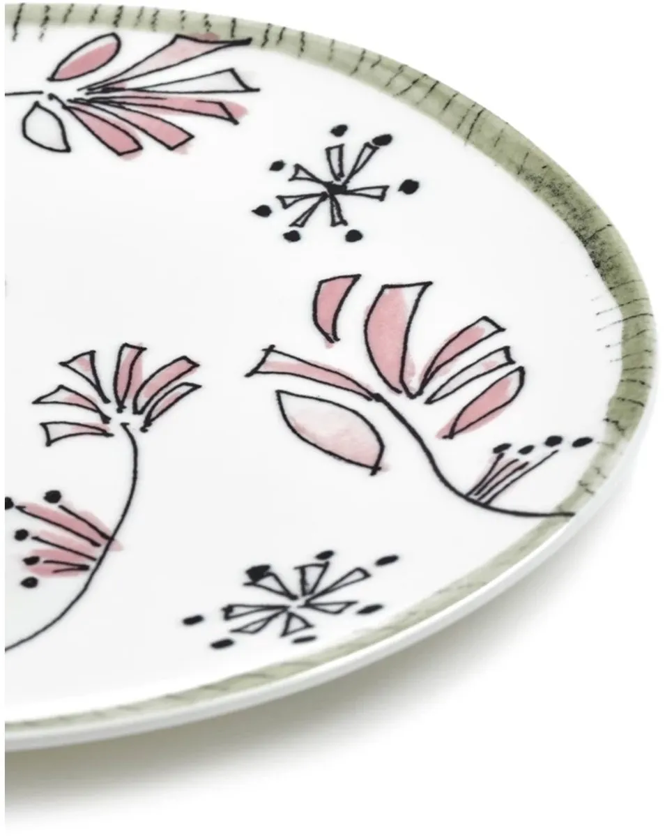 Serax Marni Midnight Flowers Fiore Rosa Bord - 28cm - Roze/Zwart