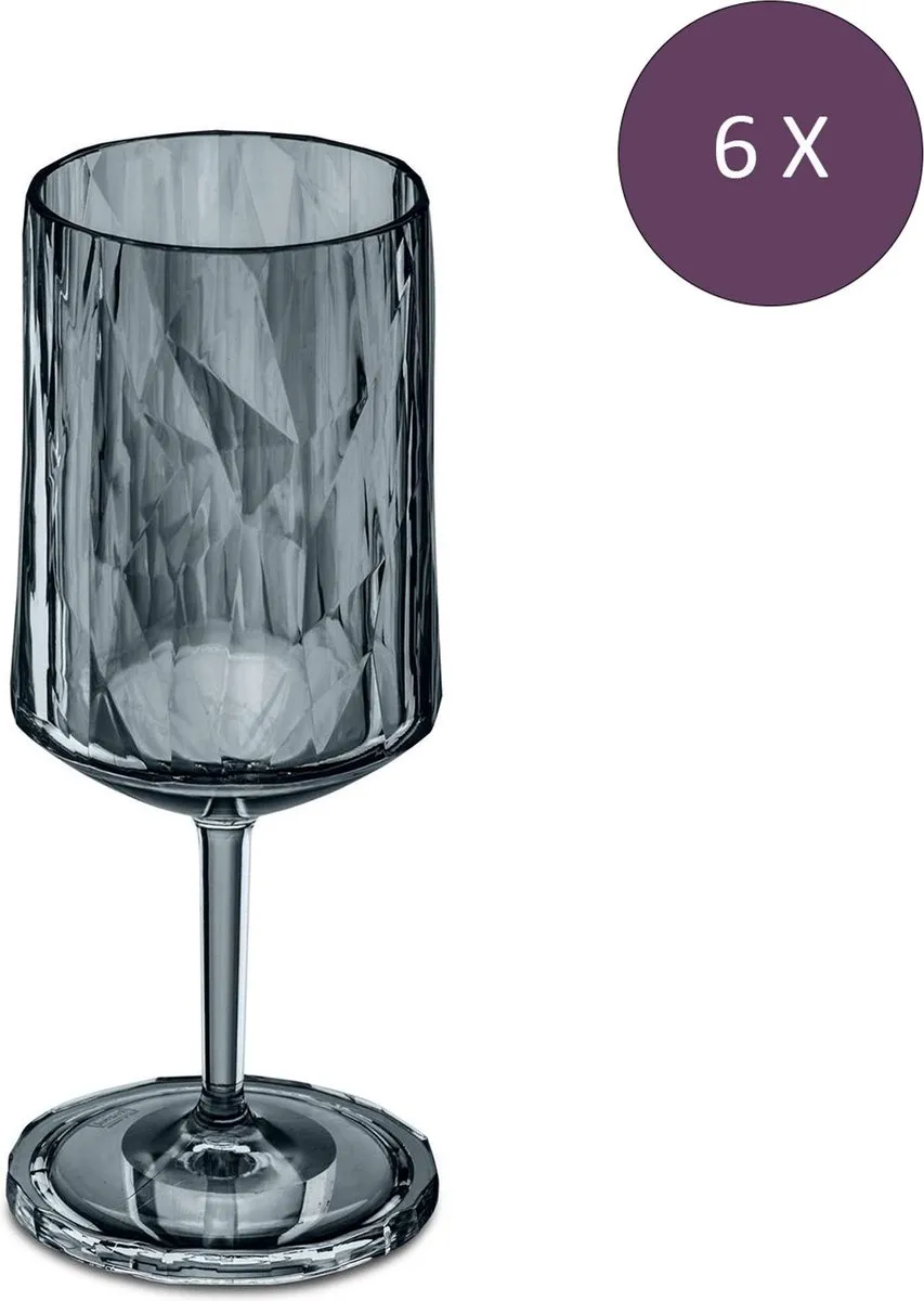 Koziol Superglas Club Cocktailglas Grijs - 300ml - 6 Stuks