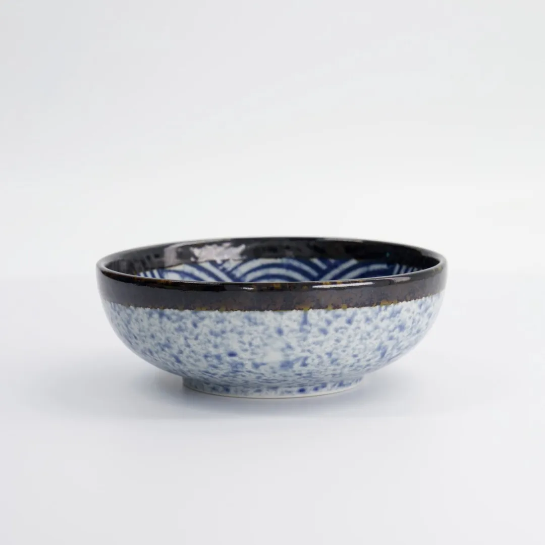Tokyo Design Studio Aisai Seigaiha Rijstkom - 550ml - Blauw/Wit