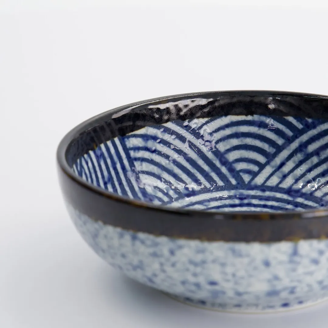 Tokyo Design Studio Aisai Seigaiha Rijstkom - 550ml - Blauw/Wit