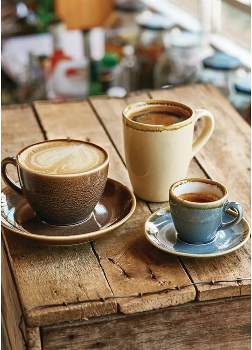 Olympia Kiln Cappuccino Koppen - Zandsteen 34cl - Set van 2