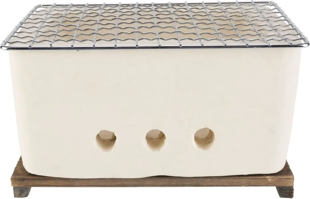 Cosy&Trendy TafelBBQ Aardewerk 20x14x10cm - 2 Hamburgers