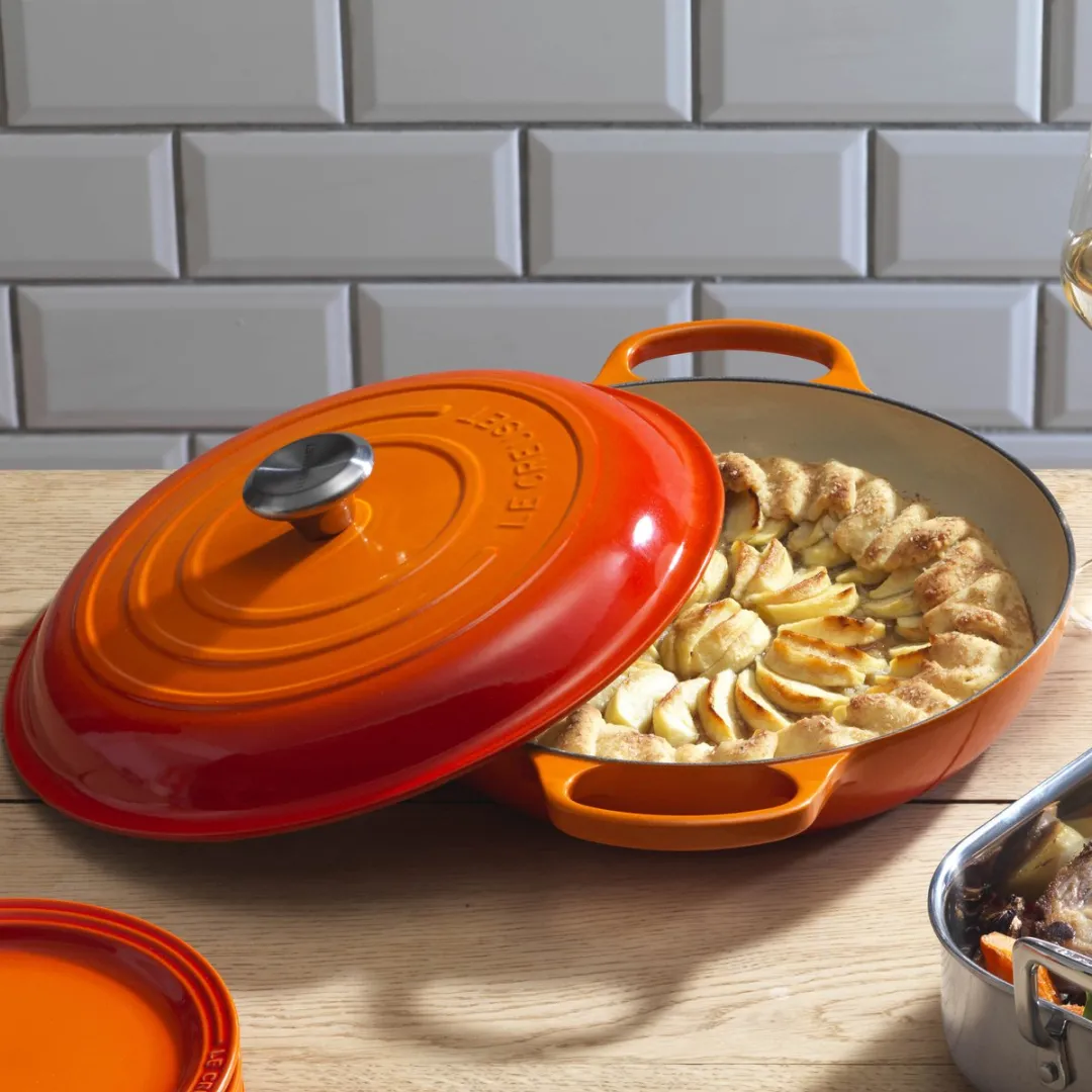 Le Creuset Signature Campagnard Braadpan 30cm - Oranjerood - afbeelding 6 van 6