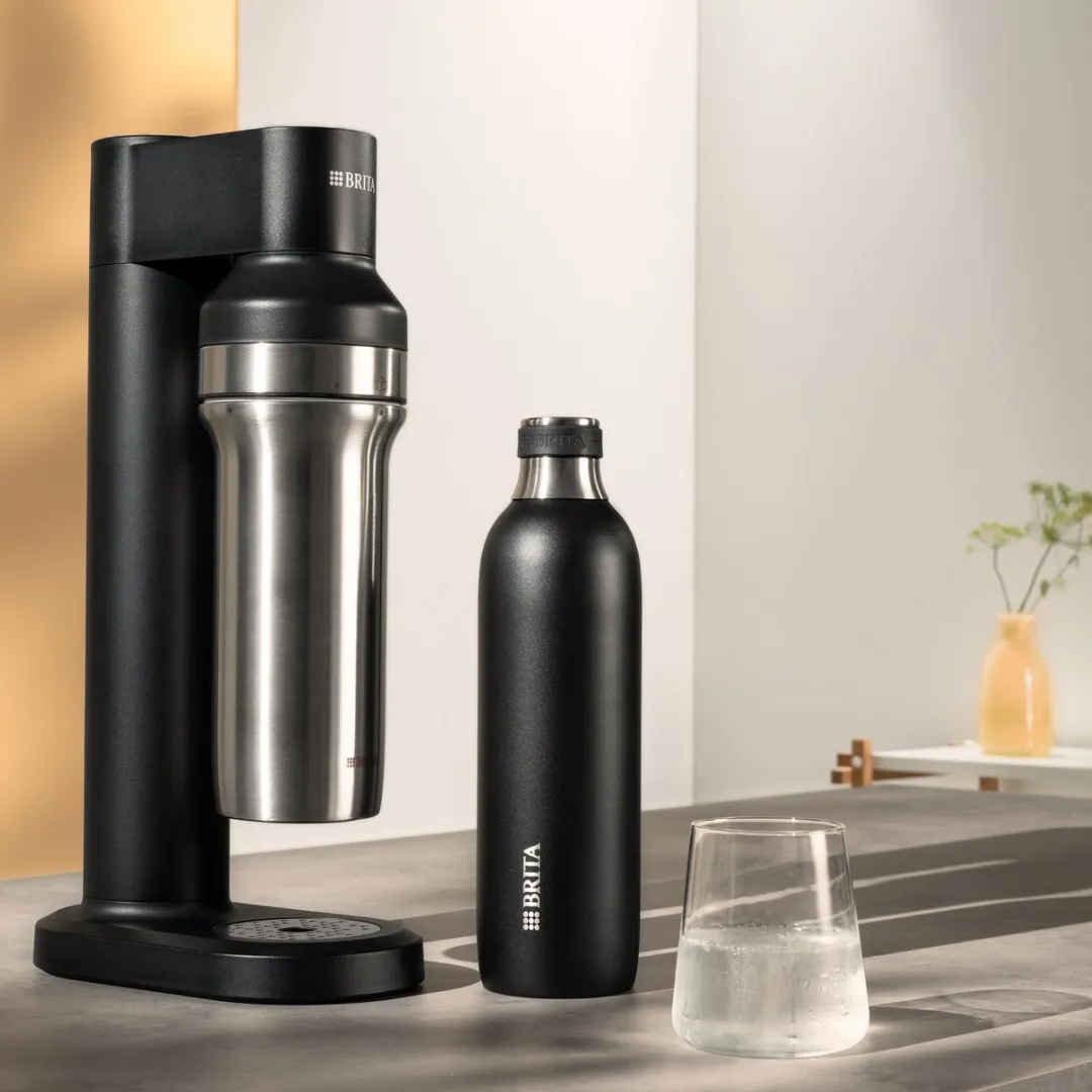 BRITA SodaTRIO Roestvrijstalen Fles 1L - Zwart