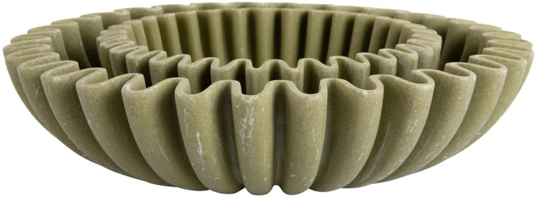 Present Time Schaal Wave - Donkergroen Ø30cm Polyresin