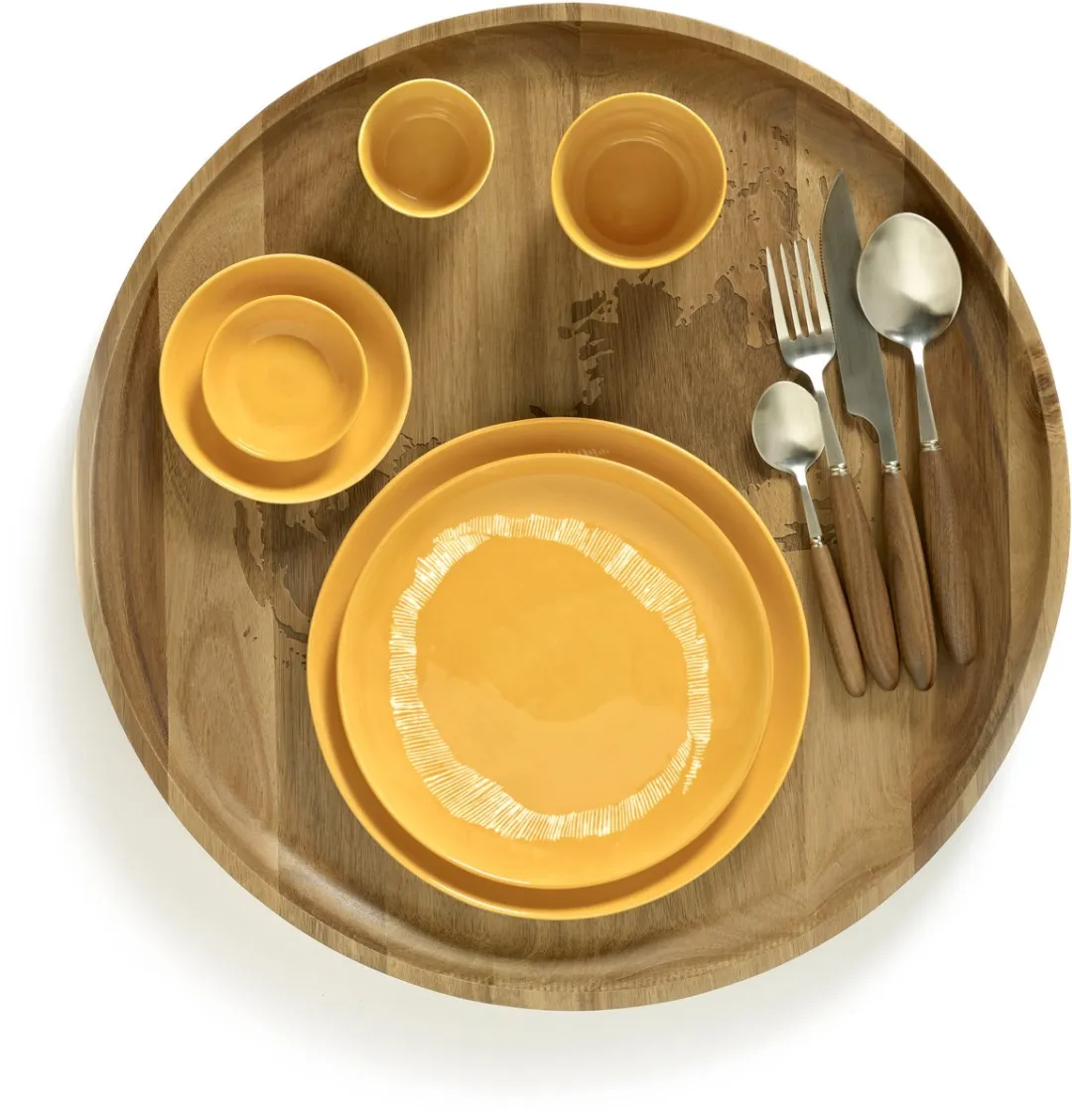 Serax Ottolenghi Feast Bord S - 19cm - Geel/Wit - 2 Stuks - afbeelding 3 van 4