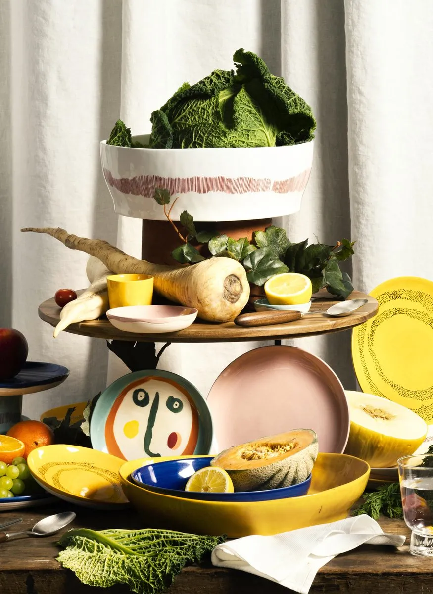 Serax Ottolenghi Feast Saladeschaal 28cm - Wit/Blauw