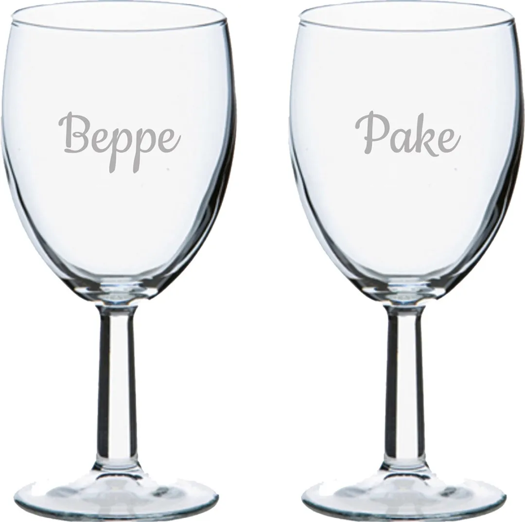 Pasabahce Pake & Beppe Gegraveerd Wijnglas 24,5cl