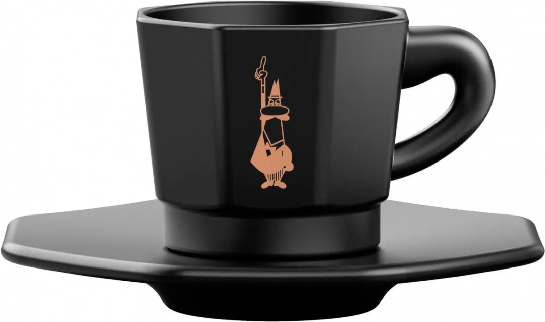 Bialetti Perfetto Espresso Kop & Schotel RTATZ403 - 4 Stuks - Mat Zwart