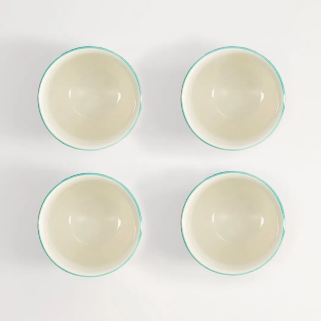 Tokyo Design Studio Kawaii Goudvis Theekopjes - 4 Stuks - 170ml - Rood/Blauw