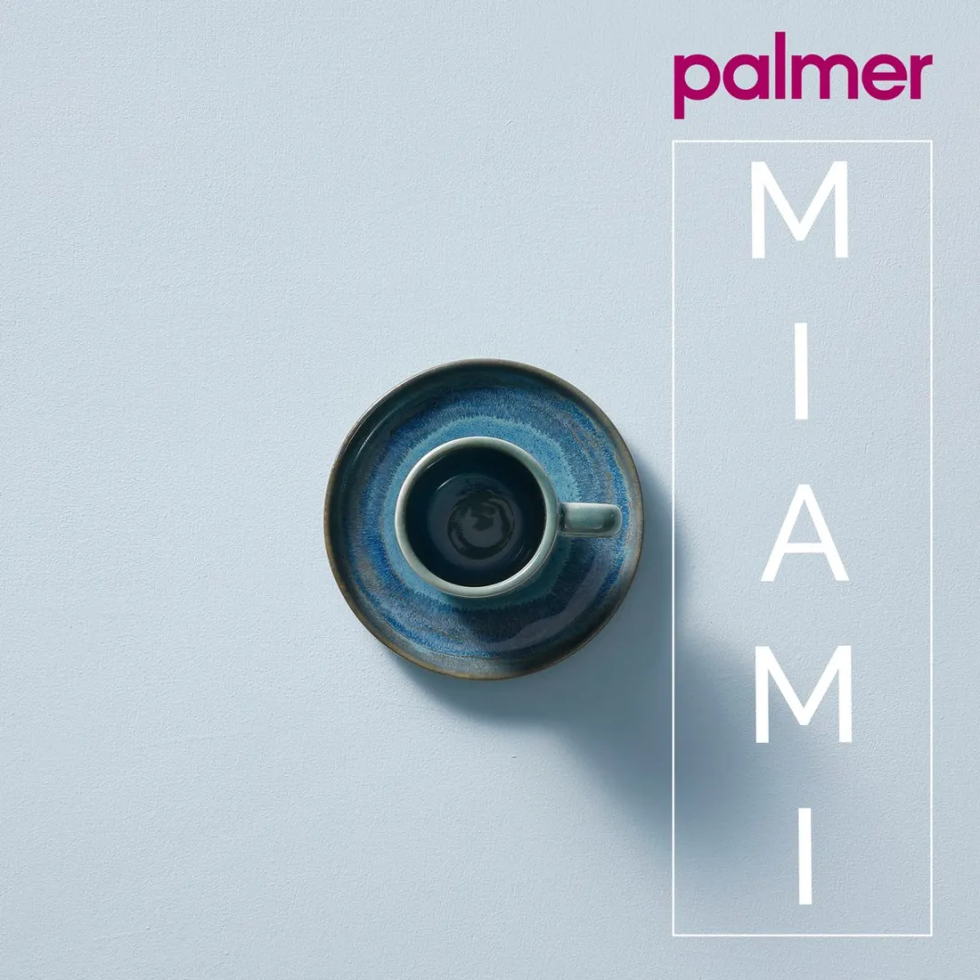Palmer Miami Espressokop & Schotel 80ml - 2 Stuks - Groen