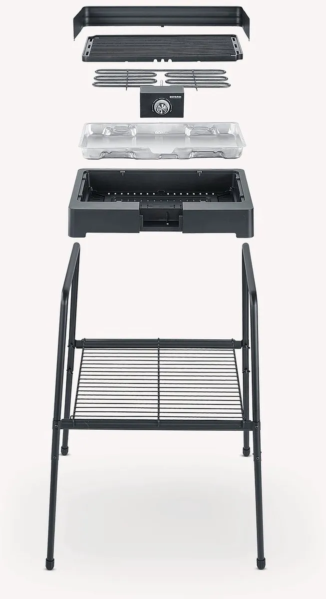 Severin PG8568 Staande Grill - 1 Brander - Zwart - afbeelding 6 van 6