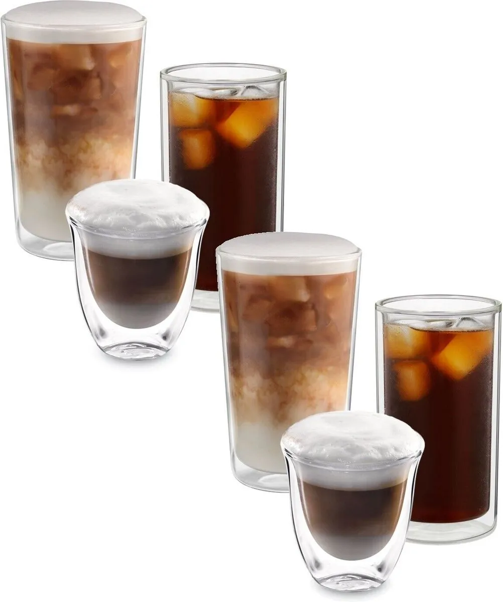 De'Longhi Hot&Cold Set - 6 Glazen - Cappuccino/Cold Brew/Termisch - afbeelding 2 van 2
