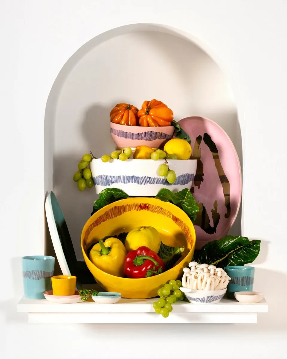 Serax Ottolenghi Feast Bord L - 26cm - Wit/Blauw - 2 Stuks