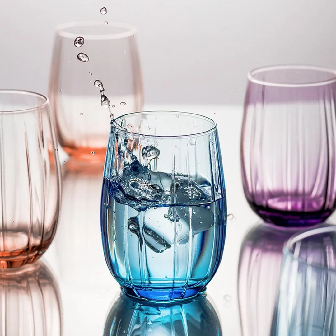 Pasabahce Linka Blauwe Waterglazen - 240ml - Set van 3