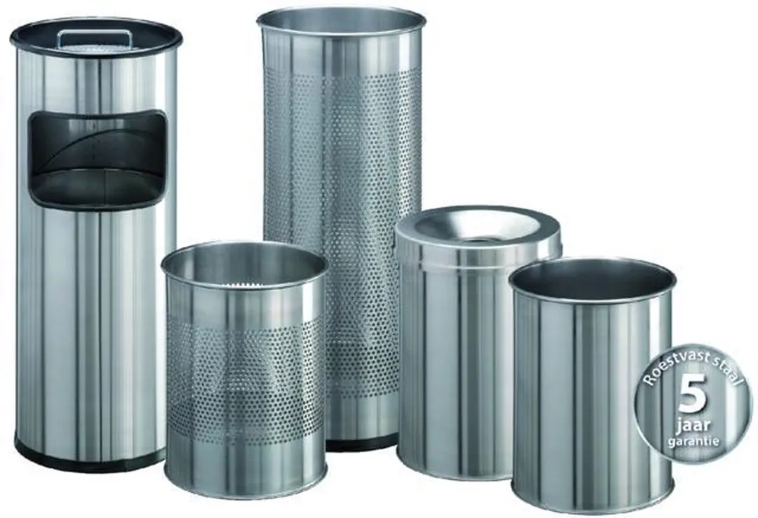 Papierbak Durable 3372 23 15liter Rond Rvs