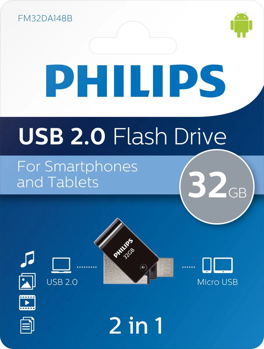 Philips FM32DA148B USB-Stick 32GB - Zwart