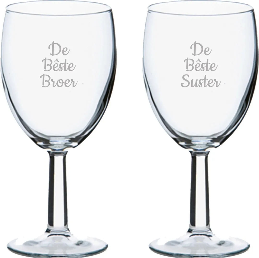 Pasabahce Gegraveerd Wijnglas De Bêste Broer