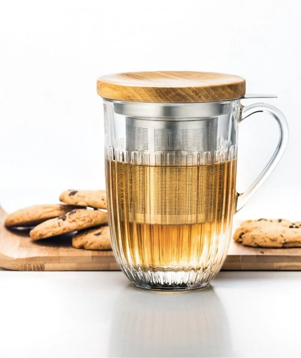 La Rochère Ouessant Theeglas met filter en deksel 40cl - JA640401