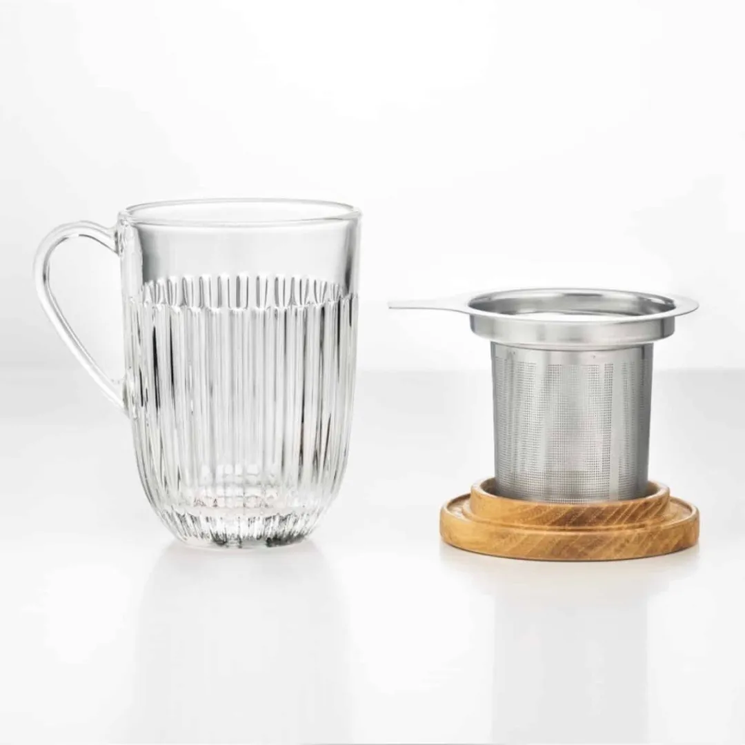 La Rochère Ouessant Theeglas met filter en deksel 40cl - JA640401