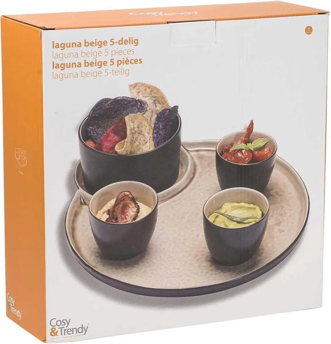 Cosy&Trendy Laguna Snack- & Tapasschaal 5-delig - Beige