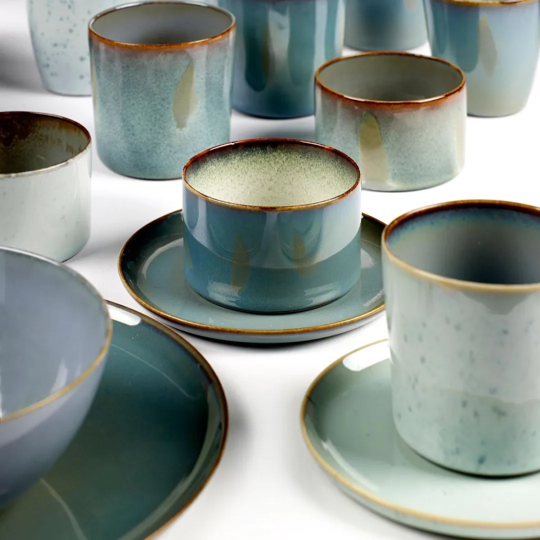 Serax Terres de Rêves Bekers Ø8,5cm - 340ml - Light Blue/Smokey Blue - 8 Stuks