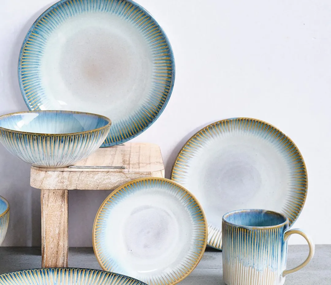 Cosy&Trendy Listra Saladeschaal Ocean - Ø24cm - Aardewerk