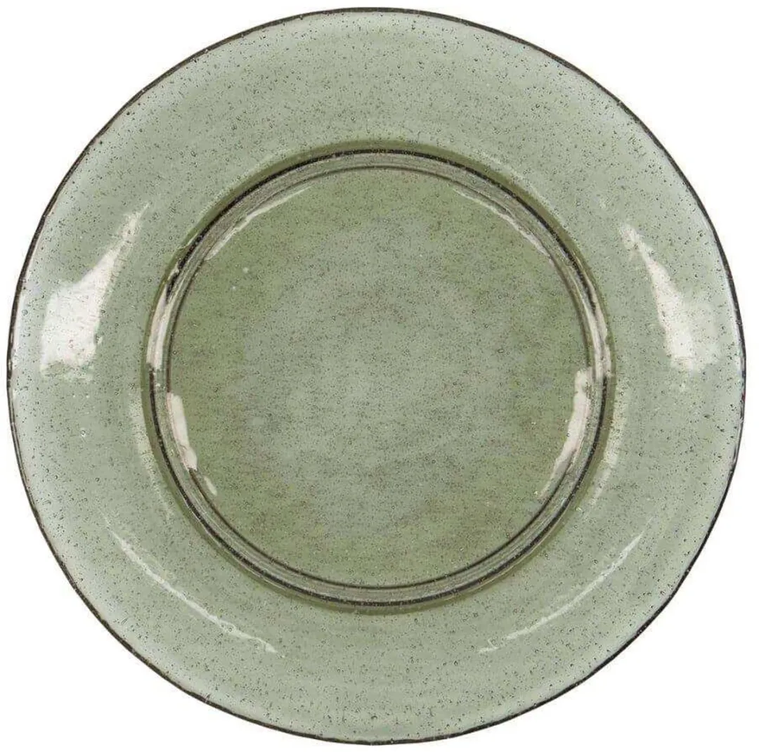House Doctor Bord Rain Groen Glas 27cm - 2 Stuks